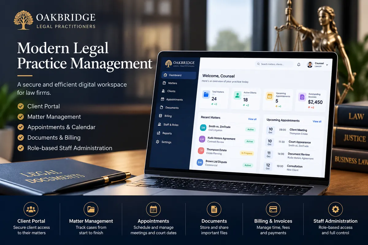 Oakbridge Legal Practice Management System preview